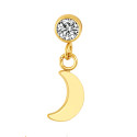 Titanium 16G (1.2mm) Internally Threaded Moon Dangling Piercing Stud