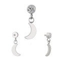 Titanium 16G (1.2mm) Internally Threaded Moon Dangling Piercing Stud