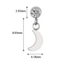 Titanium 16G (1.2mm) Internally Threaded Moon Dangling Piercing Stud