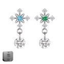 Natural Titanium 16G (1.2mm) Internally Threaded Snow Flake Dangling Piercing Stud
