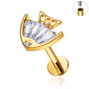 Titanium 16G (1.2MM) Internally Threaded Fish Labret Stud
