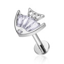 Titanium 16G (1.2MM) Internally Threaded Fish Labret Stud