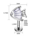Titanium 16G (1.2MM) Internally Threaded Fish Labret Stud