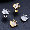 Titanium 16G (1.2MM) Internally Threaded Fish Labret Stud