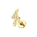 Titanium 16G (1.2mm) Internally Threaded Crystal Lightning Flash Stud