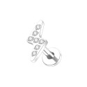Titanium 16G (1.2mm) Internally Threaded Crystal Lightning Flash Stud