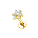 Natural Titanium 16G (1.2mm) Internally Threaded Flower Stud