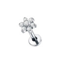 Natural Titanium 16G (1.2mm) Internally Threaded Flower Stud