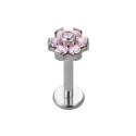Natural Titanium 16G (1.2mm) Internally Threaded Flower Stud