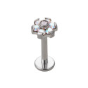Natural Titanium 16G (1.2mm) Internally Threaded Flower Stud