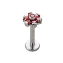 Natural Titanium 16G (1.2mm) Internally Threaded Flower Stud
