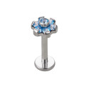 Natural Titanium 16G (1.2mm) Internally Threaded Flower Stud