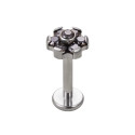 Natural Titanium 16G (1.2mm) Internally Threaded Flower Stud