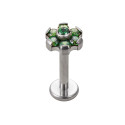 Natural Titanium 16G (1.2mm) Internally Threaded Flower Stud