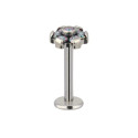 Natural Titanium 16G (1.2mm) Internally Threaded Flower Stud