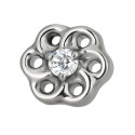 Titanium 16G (1.2mm) Internally Threaded Daisy Flower Stud