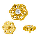 Titanium 16G (1.2mm) Internally Threaded Daisy Flower Stud