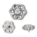 Titanium 16G (1.2mm) Internally Threaded Daisy Flower Stud
