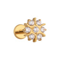 Titanium 16G (1.2mm) Internally Threaded Flower Cluster Stud