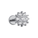 Titanium 16G (1.2mm) Internally Threaded Flower Cluster Stud