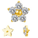 Titanium 16G (1.2mm) Internally Threaded Flower Prong Stud