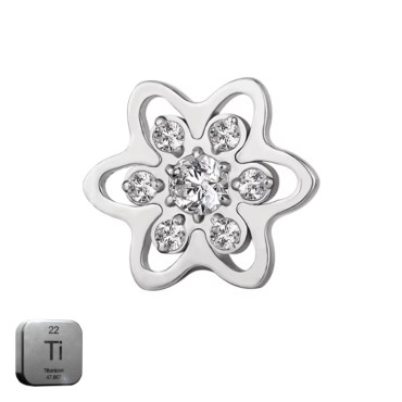 Titanium 16G (1.2mm) Internally Threaded Flower Stud