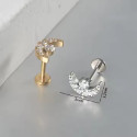 Titanium 16G Internally Threaded Labret Moon with Crystal Stud