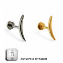 ASTM F136 Titanium 16G (1.2MM) Internally Threaded Plain Arc Shape Jewelry