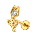 Titanium 16G (1.2mm) Internally Threaded Rose Stud