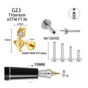 Titanium 16G (1.2mm) Internally Threaded Rose Stud