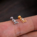Titanium 16G (1.2mm) Internally Threaded Rose Stud