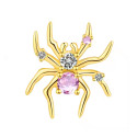 Titanium 16G (1.2MM) Internally Threaded Spider with Pink Crystal Stud