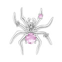Titanium 16G (1.2MM) Internally Threaded Spider with Pink Crystal Stud