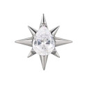 Titanium 16G (1.2MM) Internally Threaded Star with Zircon Piercing Stud