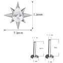 Titanium 16G (1.2MM) Internally Threaded Star with Zircon Piercing Stud