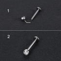 LAB02 ASTM F136 Titanium 18G Threadless Push Pin Labret Stud