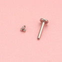 Titanium 16G Internally Threaded Trinity Labret Stud