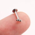 Titanium 16G Internally Threaded Three Dots Labret Stud