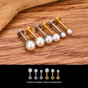 Titanium Internally Threaded Pearl Stud