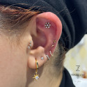 Titanium Internally Threaded Flower Shape Stud