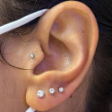 Titanium 16G (1.2MM) Internally Threaded Crystal Labret Stud