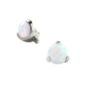 Natural Titanium 16G (1.2MM) Internally Threaded Opal Ball Labret Stud