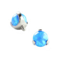 Natural Titanium 16G (1.2MM) Internally Threaded Opal Ball Labret Stud
