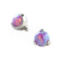 Natural Titanium 16G (1.2MM) Internally Threaded Opal Ball Labret Stud