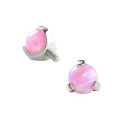 Natural Titanium 16G (1.2MM) Internally Threaded Opal Ball Labret Stud
