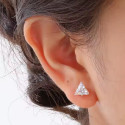 Titanium Internally Threaded Triangle CZ Labret Stud