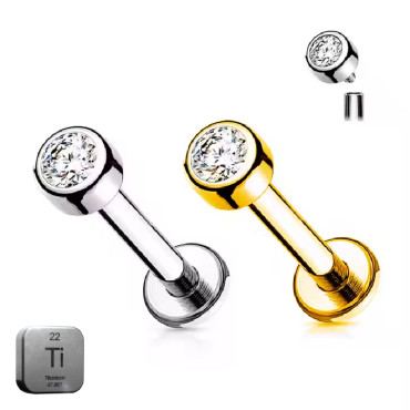 Titanium Internally Threaded Cylinder Shape Labret Stud