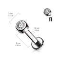 Titanium Internally Threaded Cylinder Shape Labret Stud
