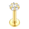 Titanium Internally Threaded Star Crystal Labret Stud