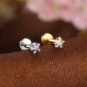 Titanium Internally Threaded Star Crystal Labret Stud